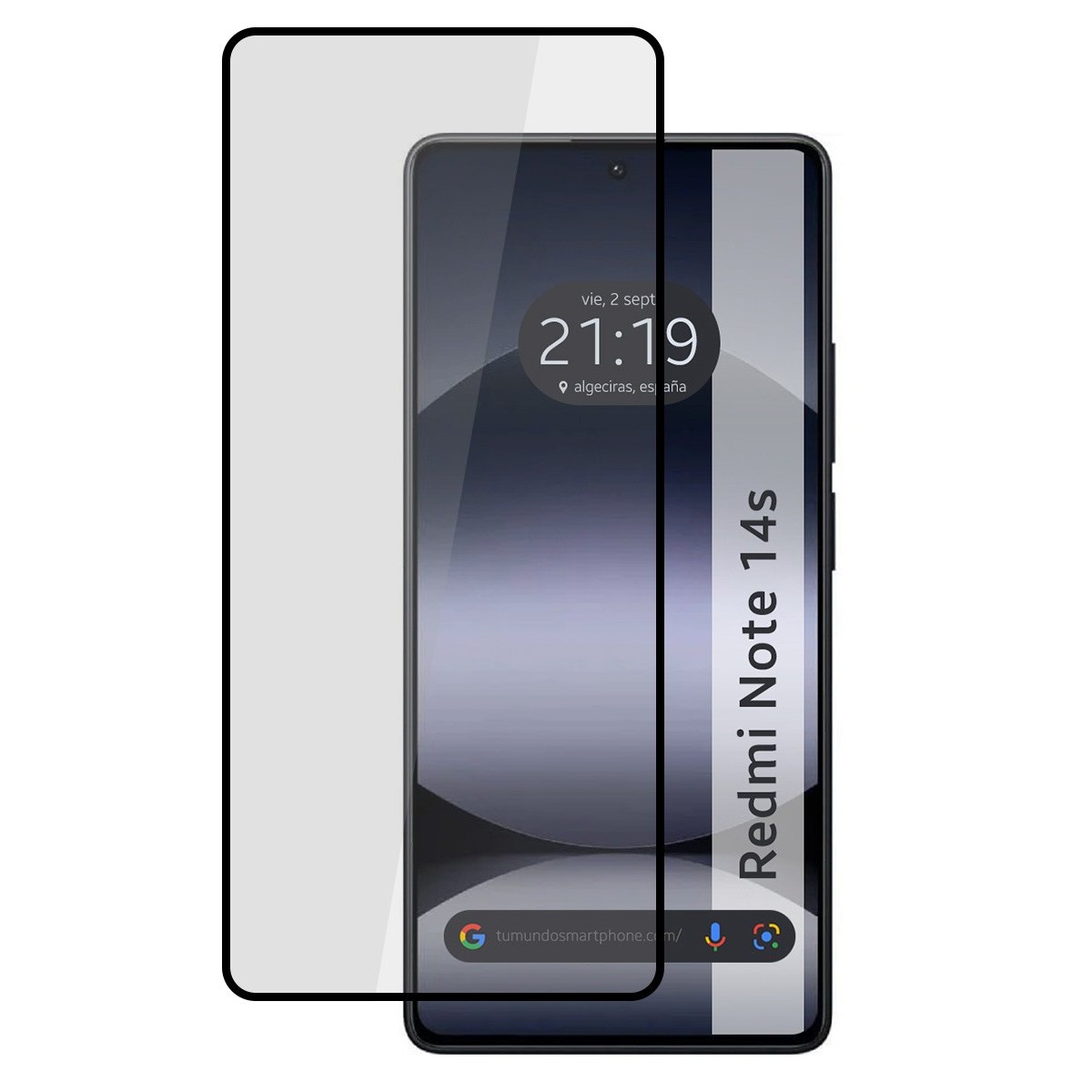 Protector Cristal Templado Completo 5D Full Glue Negro para Xiaomi Redmi Note 14S Vidrio