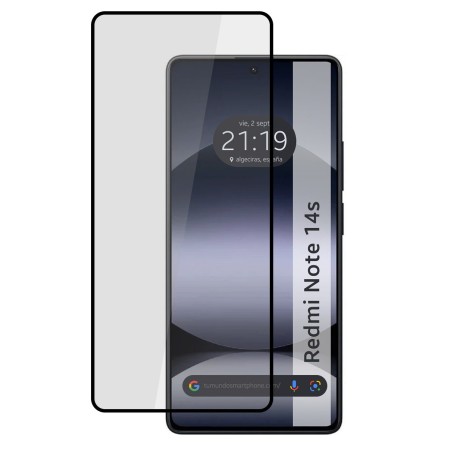 Protector Cristal Templado Completo 5D Full Glue Negro para Xiaomi Redmi Note 14S Vidrio