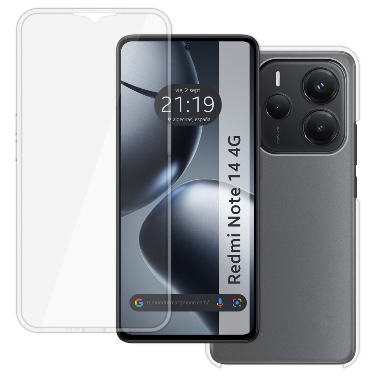 Funda Doble Transparente Pc + Tpu Full Body 360 para Xiaomi Redmi Note 14 4G