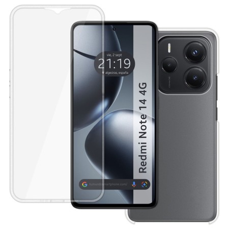 Funda Doble Transparente Pc + Tpu Full Body 360 para Xiaomi Redmi Note 14 4G