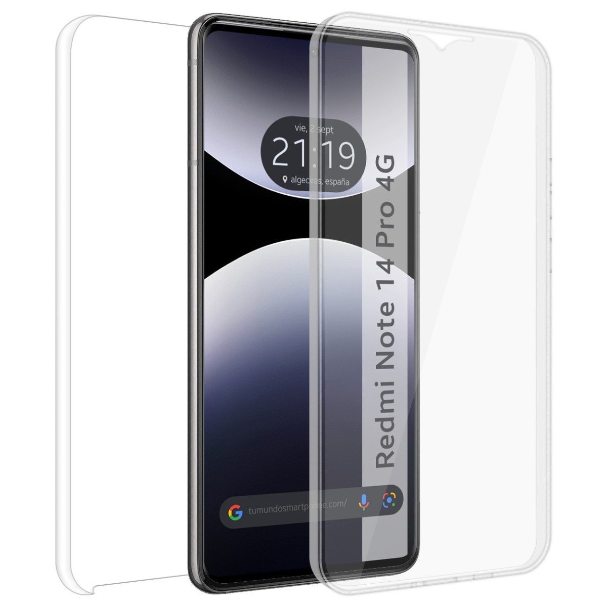 Funda Doble Transparente Pc + Tpu Full Body 360 para Xiaomi Redmi Note 14 Pro 4G