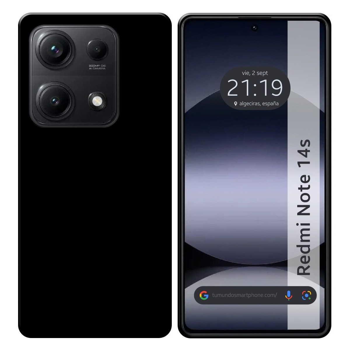 Funda Silicona Gel TPU Negra para Xiaomi Redmi Note 14S