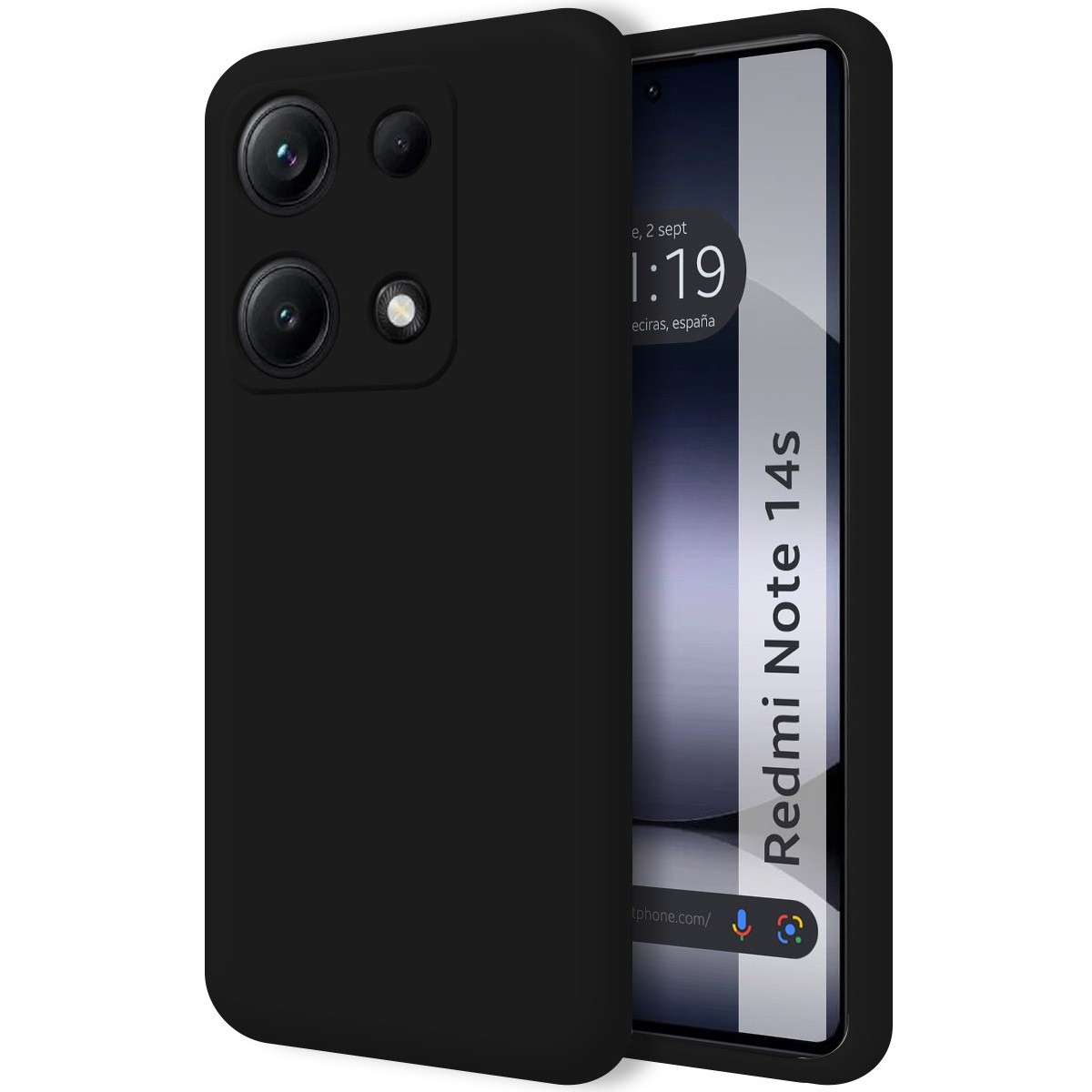 Funda Silicona Líquida Ultra Suave para Xiaomi Redmi Note 14S color Negra