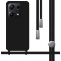 Funda Silicona Líquida con Cordón para Xiaomi Redmi Note 14S color Negra