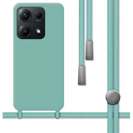 Funda Silicona Líquida con Cordón para Xiaomi Redmi Note 14S color Verde