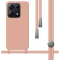 Funda Silicona Líquida con Cordón para Xiaomi Redmi Note 14S color Rosa