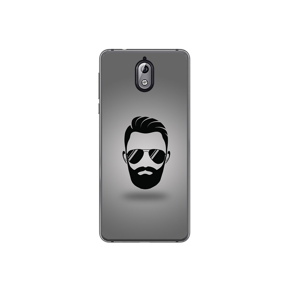 Funda Gel Tpu para Nokia 3.1 (2018) Diseño Barba Dibujos