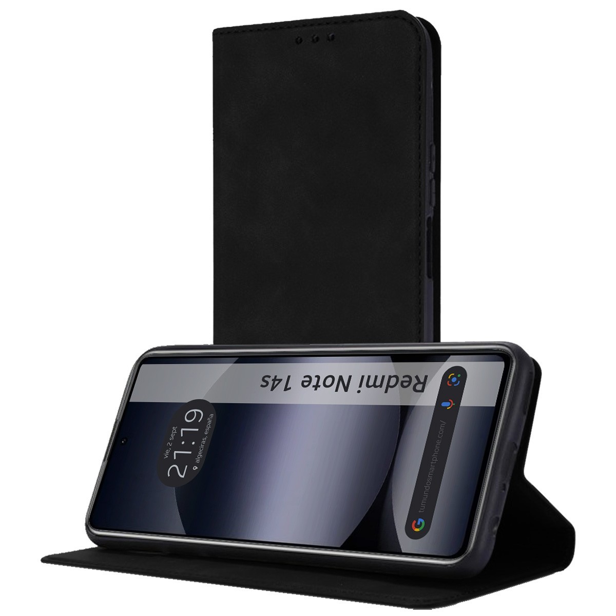 Funda Libro de Polipiel con tarjetero para Xiaomi Redmi Note 14S color Negra