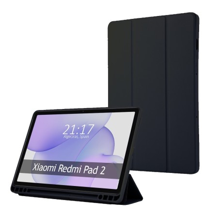 Funda con tapa Smart para Xiaomi Redmi Pad 2 color Negra