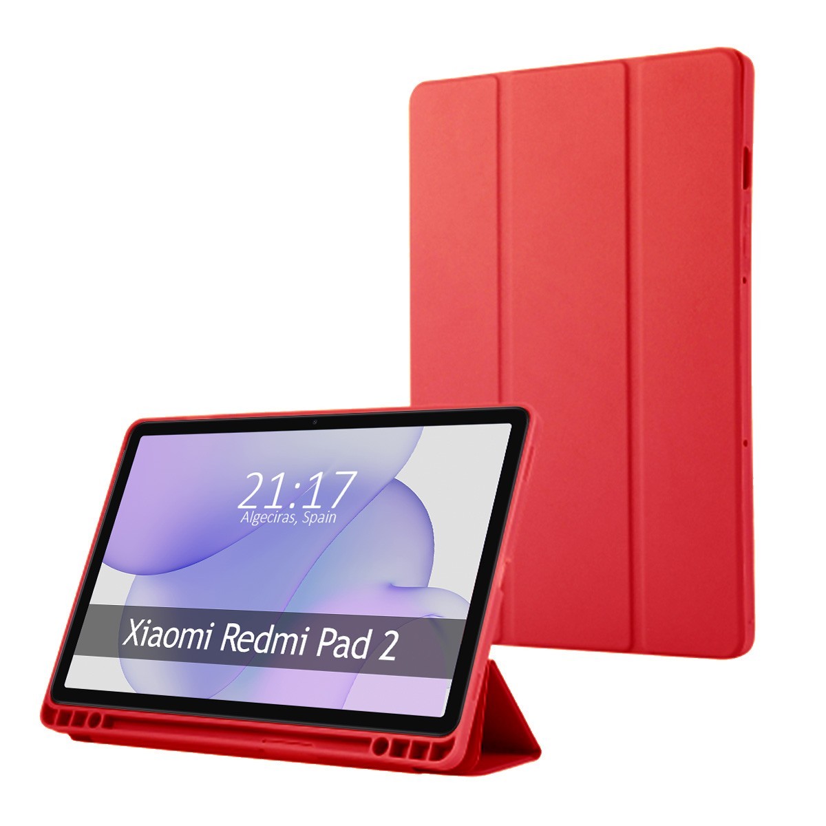 Funda con tapa Smart para Xiaomi Redmi Pad 2 color Roja