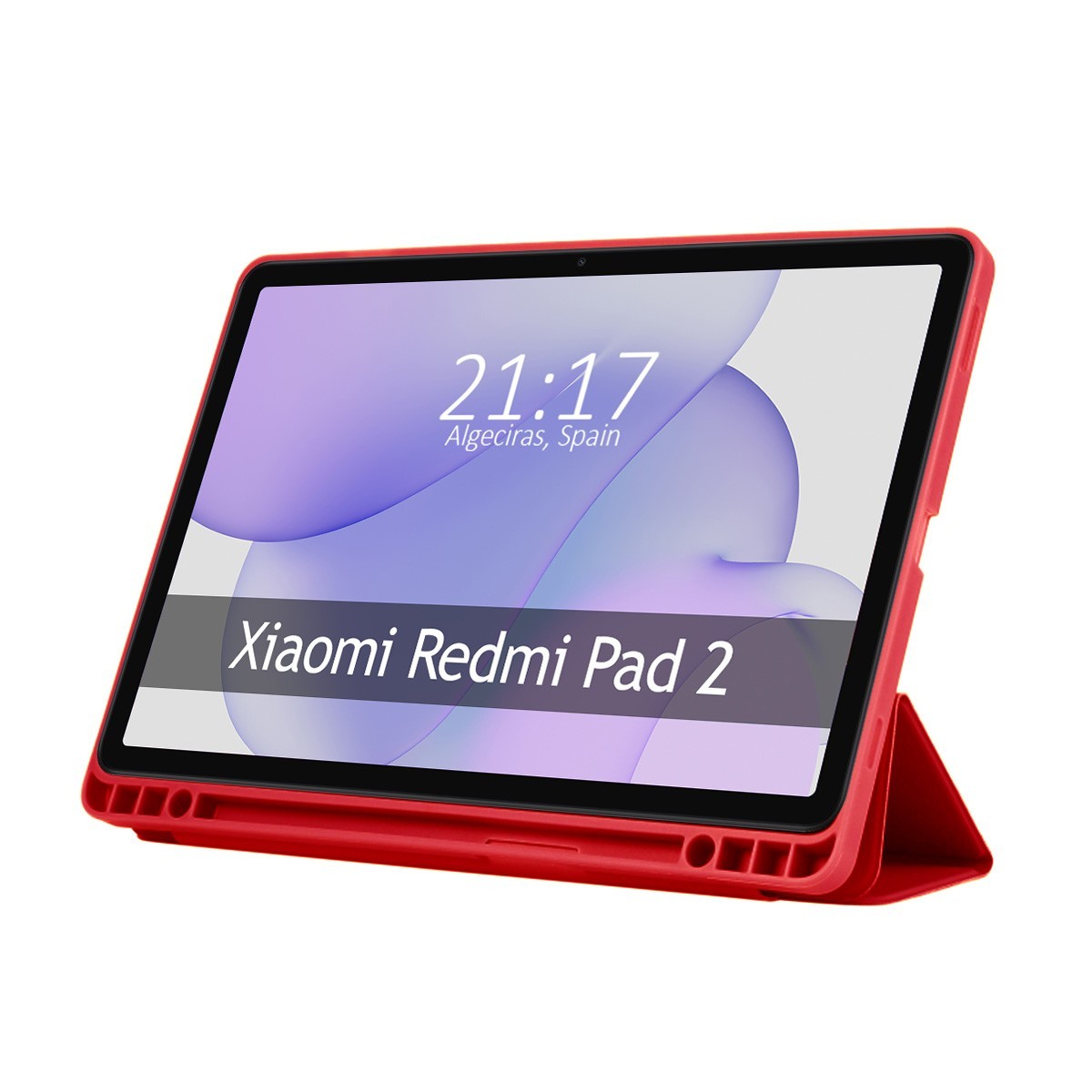 Funda con tapa Smart para Xiaomi Redmi Pad 2 color Roja