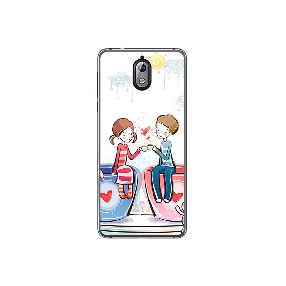 Funda Gel Tpu para Nokia 3.1 (2018) Diseño Cafe Dibujos
