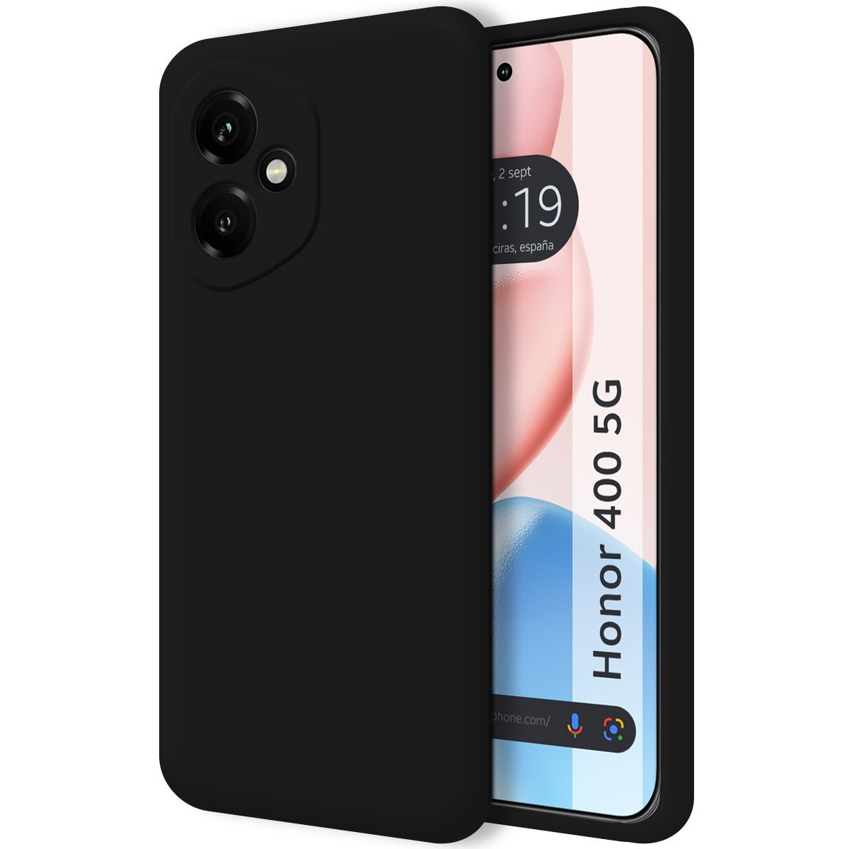 Funda Silicona Líquida Ultra Suave para Huawei Honor 400 5G color Negra