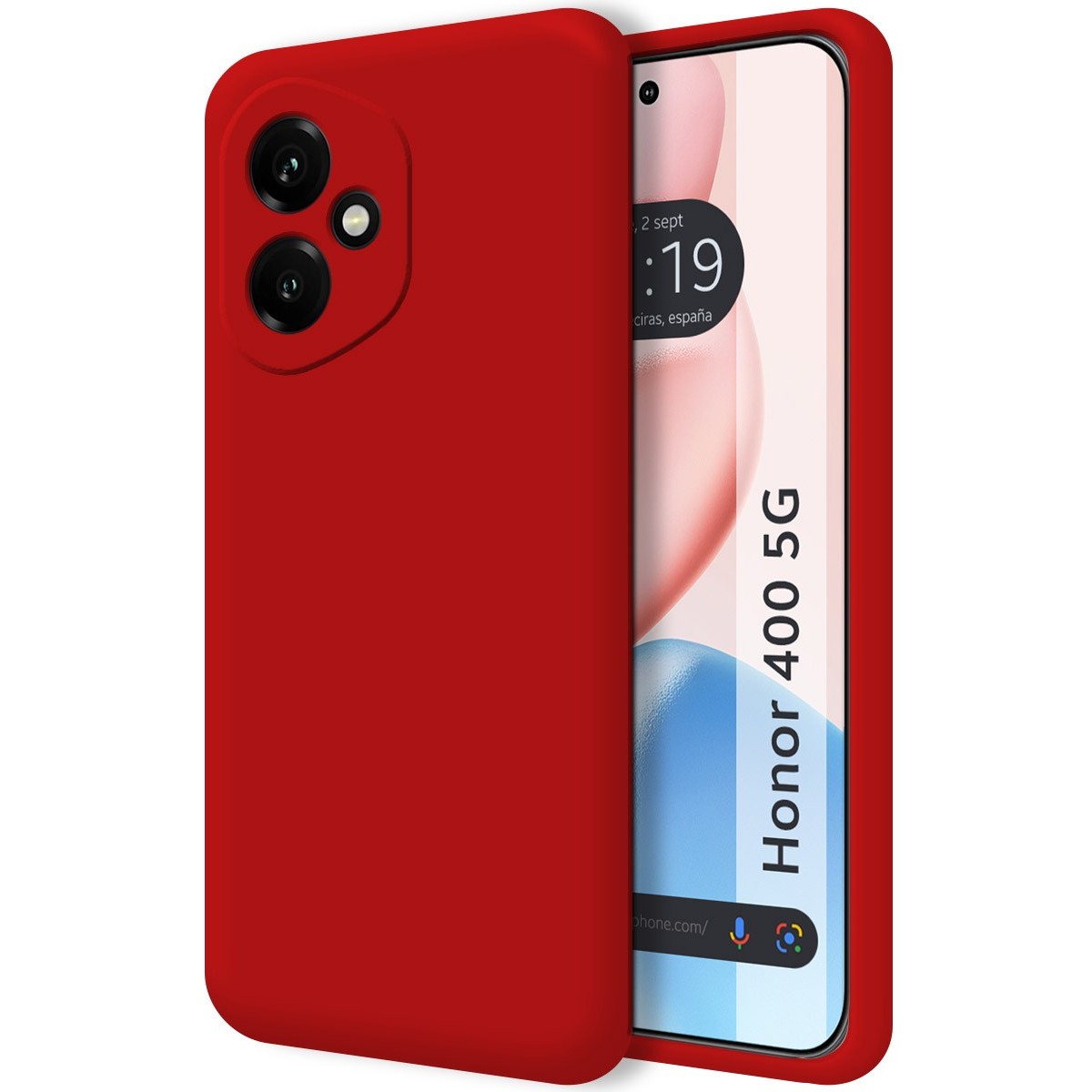 Funda Silicona Líquida Ultra Suave para Huawei Honor 400 5G color Roja