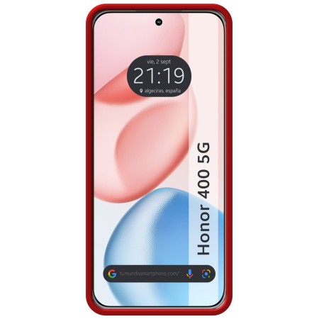 Funda Silicona Líquida Ultra Suave para Huawei Honor 400 5G color Roja
