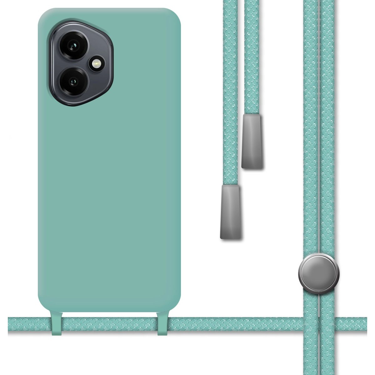 Funda Silicona Líquida con Cordón para Huawei Honor 400 5G color Verde