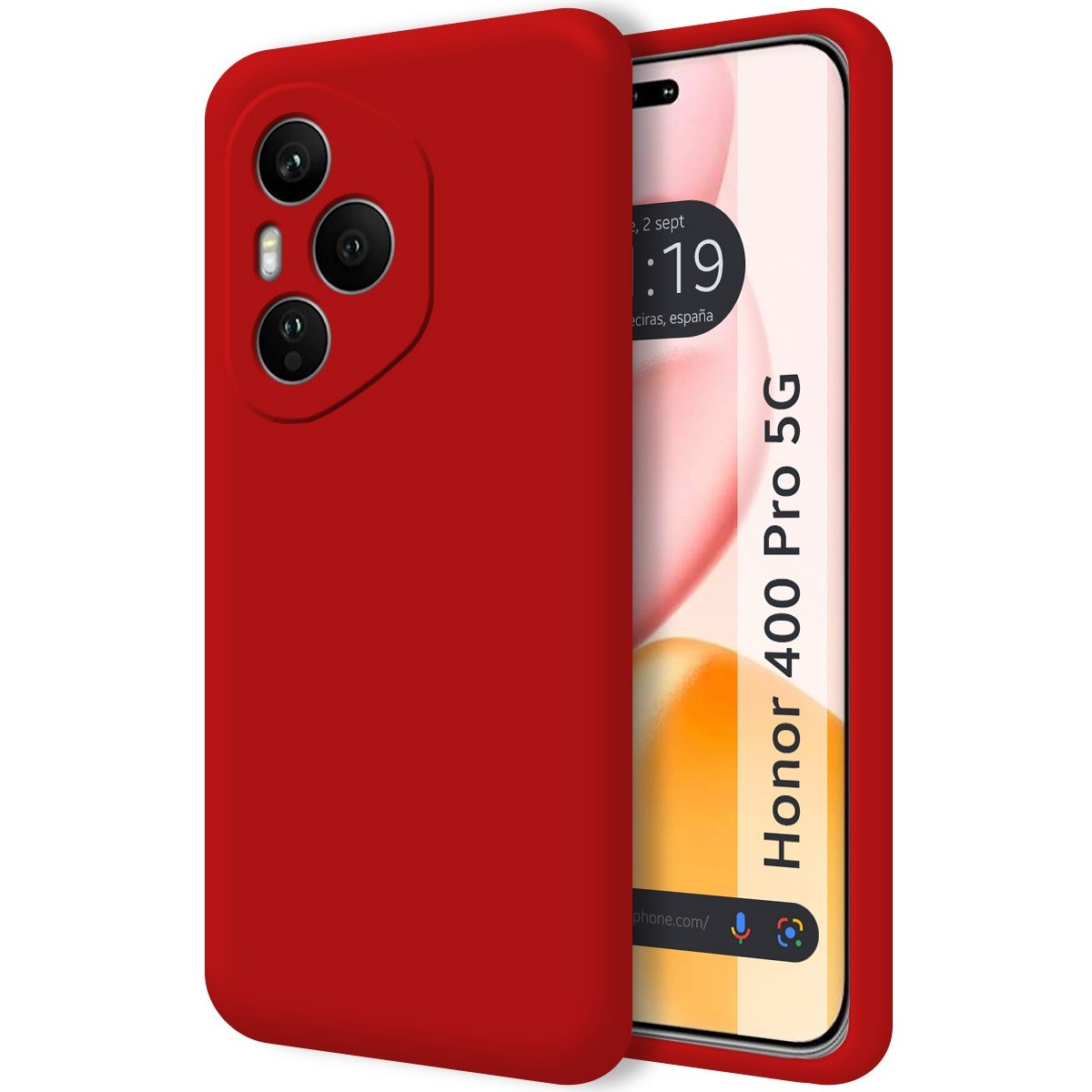 Funda Silicona Líquida Ultra Suave para Huawei Honor 400 Pro 5G color Roja