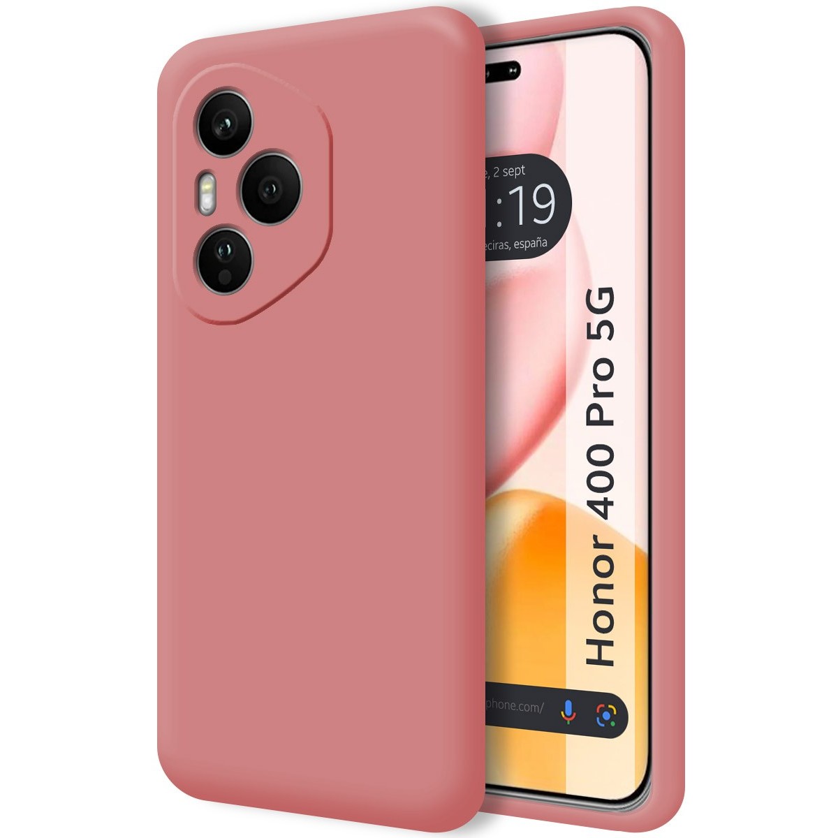 Funda Silicona Líquida Ultra Suave para Huawei Honor 400 Pro 5G color Rosa