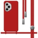 Funda Silicona Líquida con Cordón para Huawei Honor 400 Pro 5G color Roja