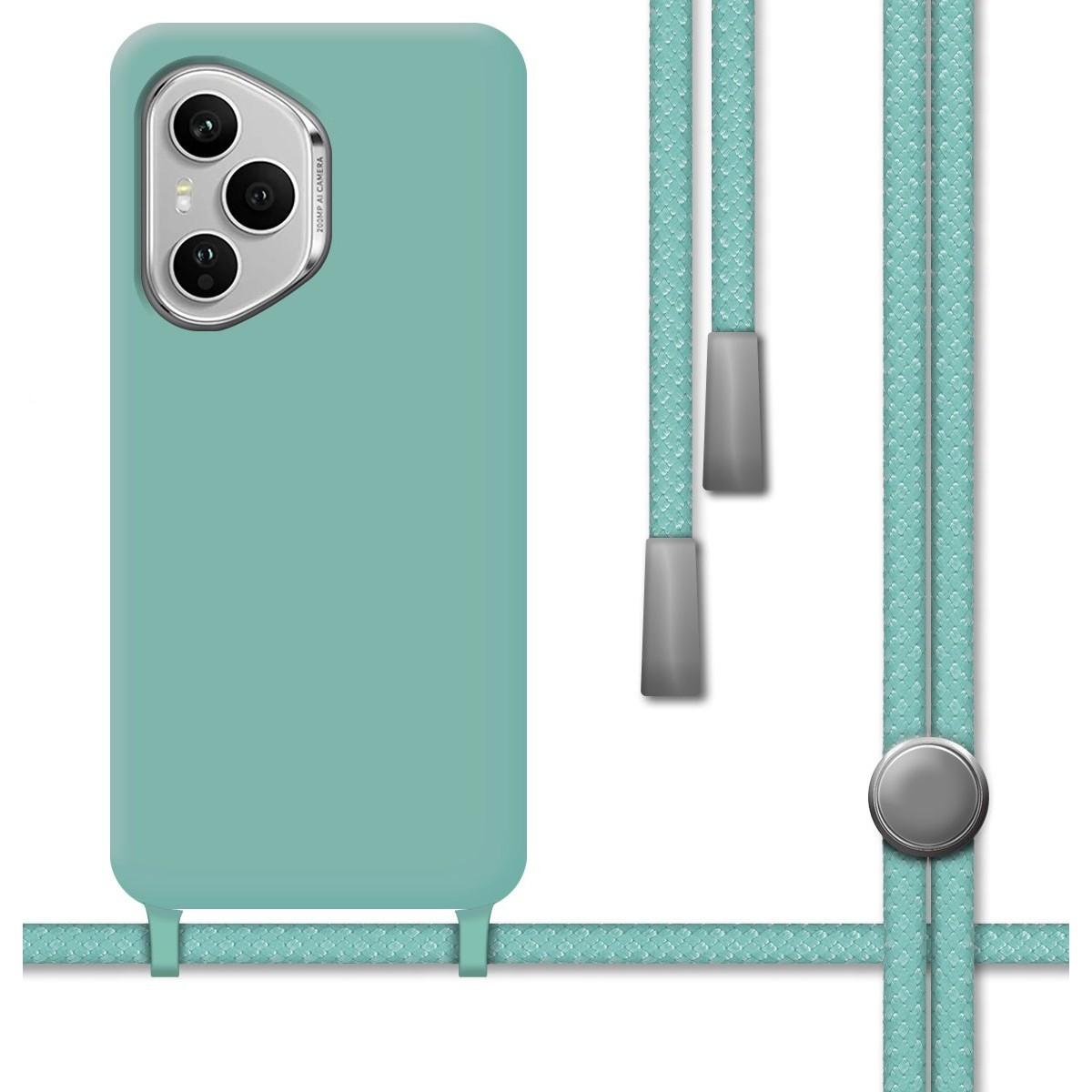 Funda Silicona Líquida con Cordón para Huawei Honor 400 Pro 5G color Verde