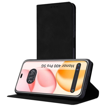 Funda Libro de Polipiel con tarjetero para Huawei Honor 400 Pro 5G color Negra