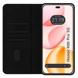 Funda Libro de Polipiel con tarjetero para Huawei Honor 400 Pro 5G color Negra 2