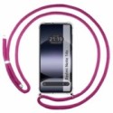 Funda Colgante Transparente para Xiaomi Redmi Note 14S con Cordon Rosa Fucsia
