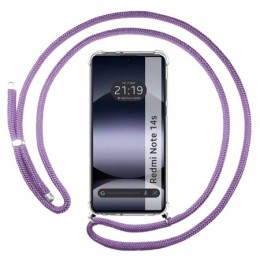 Funda Colgante Transparente para Xiaomi Redmi Note 14S con Cordon Morado