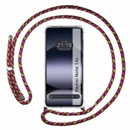 Funda Colgante Transparente para Xiaomi Redmi Note 14S con Cordon Rosa / Dorado