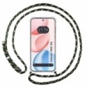 Funda Colgante Transparente para Huawei Honor 400 5G con Cordon Verde / Dorado