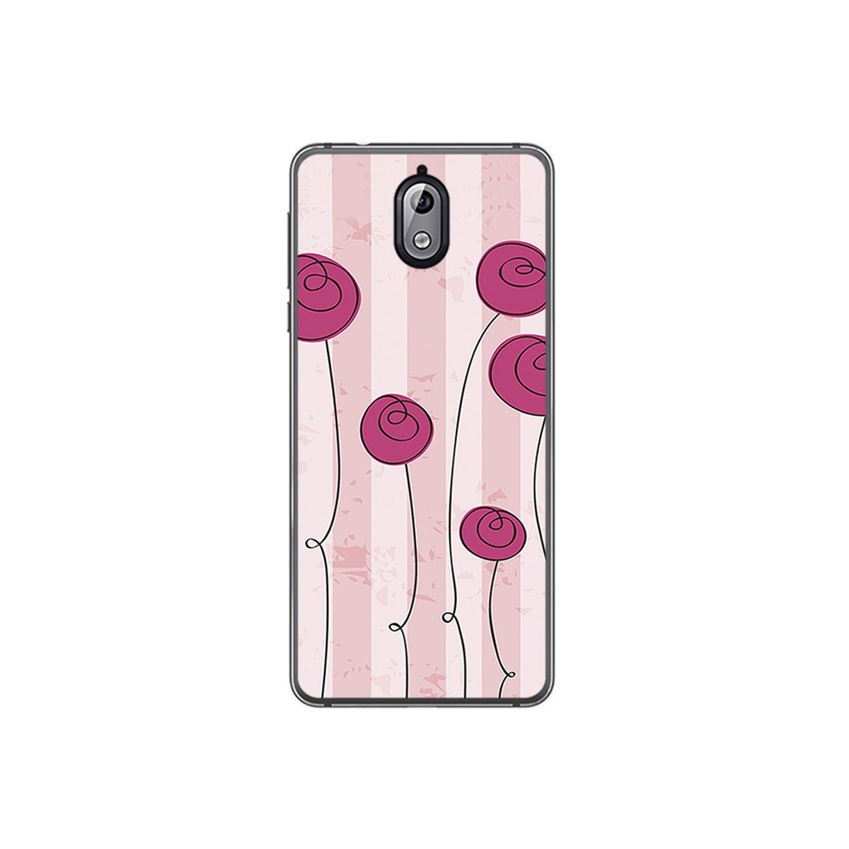 Funda Gel Tpu para Nokia 3.1 (2018) Diseño Flores Vintage Dibujos