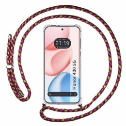 Funda Colgante Transparente para Huawei Honor 400 5G con Cordon Rosa / Dorado