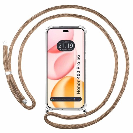 Funda Colgante Transparente para Huawei Honor 400 Pro 5G con Cordon Camel