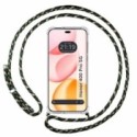 Funda Colgante Transparente para Huawei Honor 400 Pro 5G con Cordon Verde / Dorado