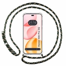 Funda Colgante Transparente para Huawei Honor 400 Pro 5G con Cordon Verde / Dorado
