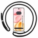 Funda Colgante Transparente para Huawei Honor 400 Pro 5G con Cordon Negro