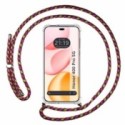 Funda Colgante Transparente para Huawei Honor 400 Pro 5G con Cordon Rosa / Dorado