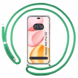 Funda Colgante Transparente para Huawei Honor 400 Pro 5G con Cordon Verde Agua