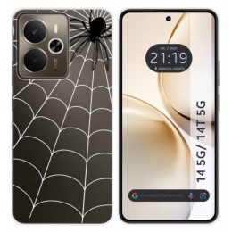 Funda Silicona Transparente para Realme 14 5G / 14T 5G diseño Araña Dibujos