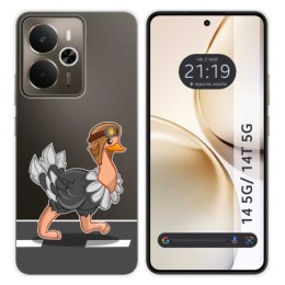 Funda Silicona Transparente para Realme 14 5G / 14T 5G diseño Avestruz Dibujos