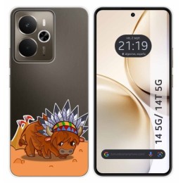Funda Silicona Transparente para Realme 14 5G / 14T 5G diseño Bufalo Dibujos