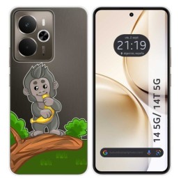 Funda Silicona Transparente para Realme 14 5G / 14T 5G diseño Mono Dibujos
