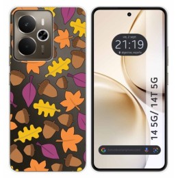 Funda Silicona Transparente para Realme 14 5G / 14T 5G diseño Otoño Dibujos
