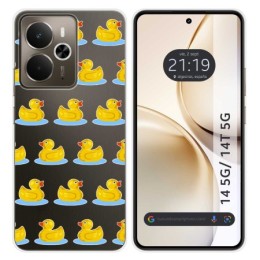 Funda Silicona Transparente para Realme 14 5G / 14T 5G diseño Pato Dibujos