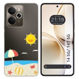 Funda Silicona Transparente para Realme 14 5G / 14T 5G diseño Playa Dibujos