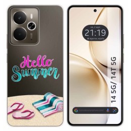 Funda Silicona Transparente para Realme 14 5G / 14T 5G diseño Summer Dibujos