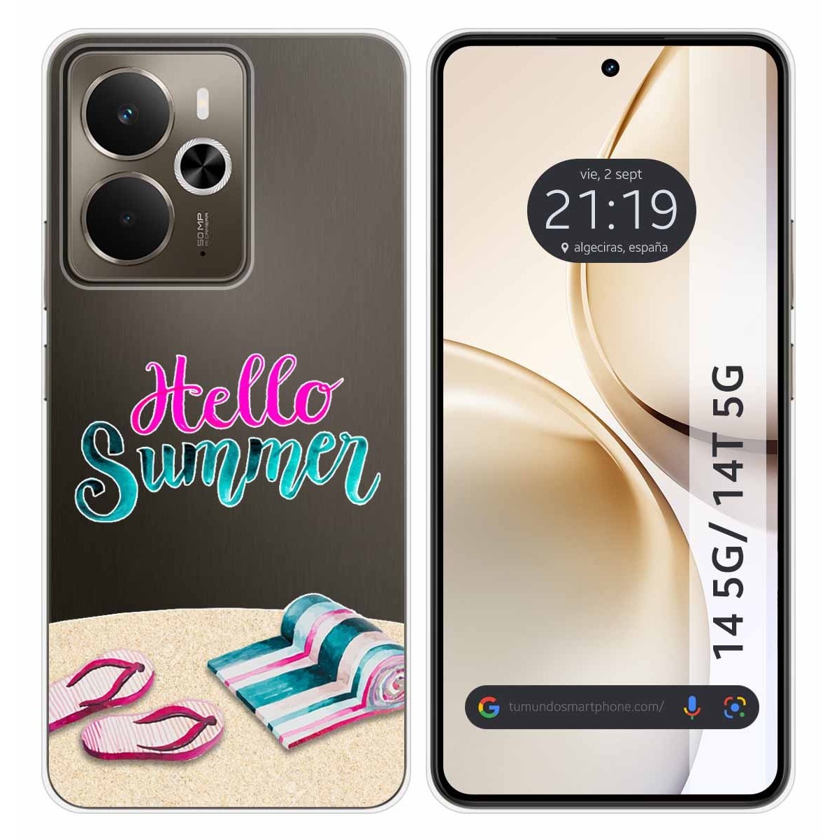 Funda Silicona Transparente para Realme 14 5G / 14T 5G diseño Summer Dibujos