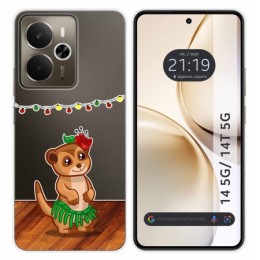 Funda Silicona Transparente para Realme 14 5G / 14T 5G diseño Suricata Dibujos