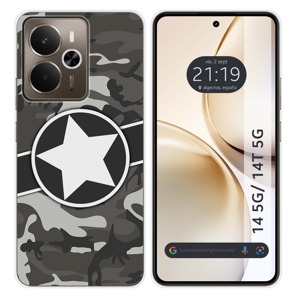 Funda Silicona para Realme 14 5G / 14T 5G diseño Camuflaje 02 Dibujos