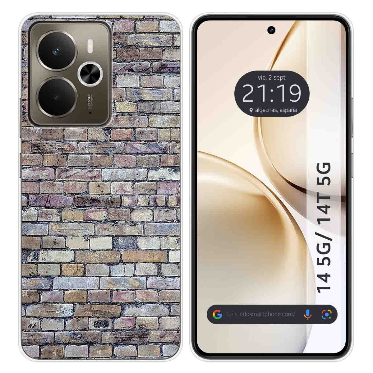 Funda Silicona para Realme 14 5G / 14T 5G diseño Ladrillo 02 Dibujos